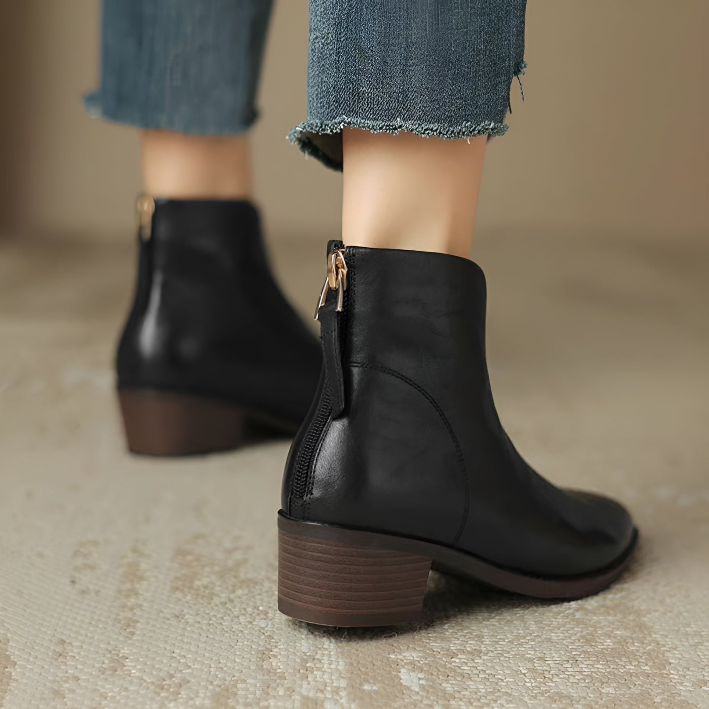 Aurélie™ | Bottines de Luxe à Talon Bas Élégant