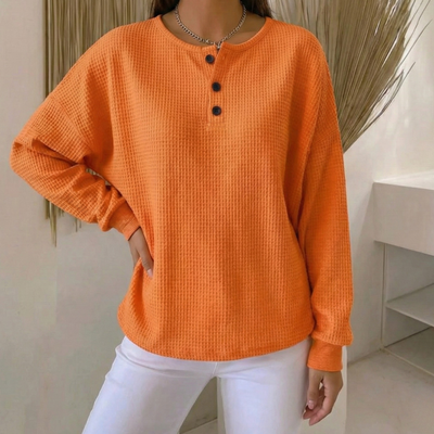 Mélina™ – Haut Gaufré Doux et Élégant au Confort Décontracté