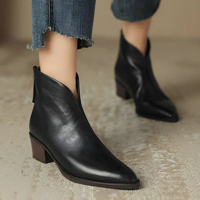 Aurélie™ | Bottines de Luxe à Talon Bas Élégant