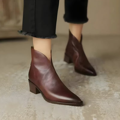 Aurélie™ | Bottines de Luxe à Talon Bas Élégant
