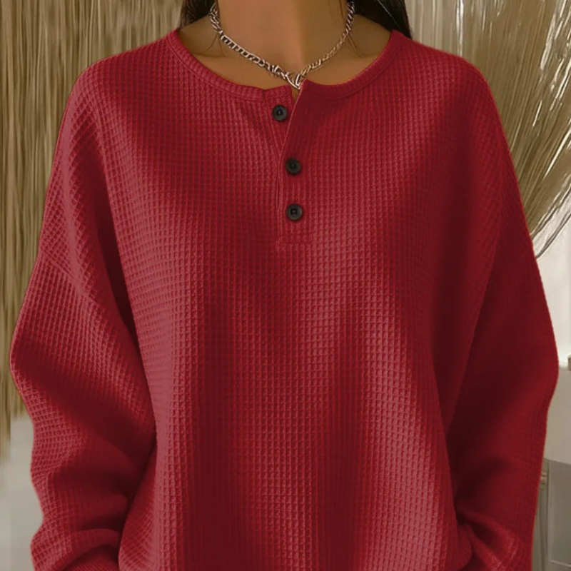 Mélina™ – Haut Gaufré Doux et Élégant au Confort Décontracté