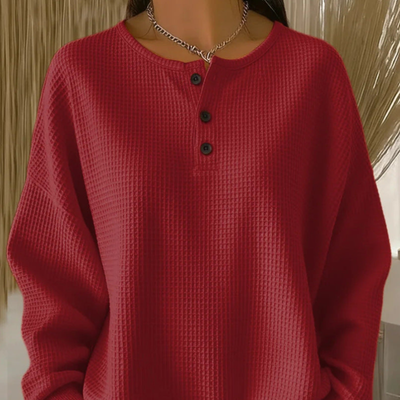 Mélina™ – Haut Gaufré Doux et Élégant au Confort Décontracté