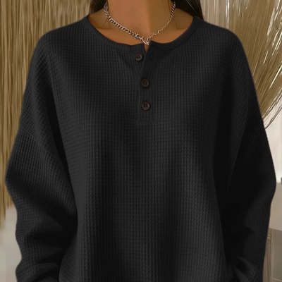 Mélina™ – Haut Gaufré Doux et Élégant au Confort Décontracté