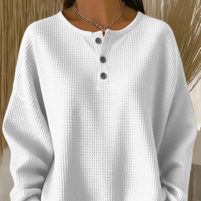 Mélina™ – Haut Gaufré Doux et Élégant au Confort Décontracté